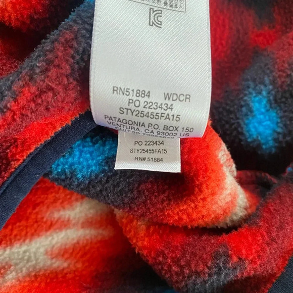 Patagonia Synchilla Jacket Women’s Large Aztec Red Wild Desert Print Snap T - Picture 5 of 9